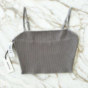 NWT Aritzia Babaton Sculpt Knit Cami Cropped Tank, Opal Grey, Size S